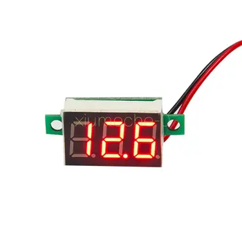 0,36-inčni Mini LED Digitalni Voltmetar sa Crvenom Trakom Mjerač Napona dc 4,7~32 3-znamenkasti Voltmetar s regulacijom zaslona