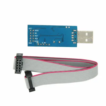 1 compl. USBASP USBISP AVR Programer 3.3v/5v USB ATMEGA8 ATMEGA128 ASP ISP-ATtiny/CAN/PWM +10-pinski kabel