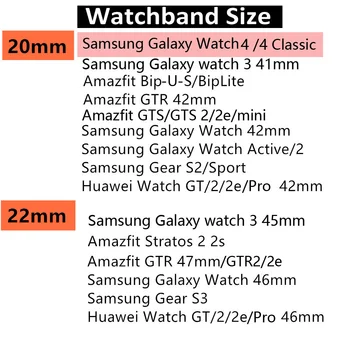 20 mm/22 mm uzicom za Samsung Galaxy watch 4 Classic/Active 2/3/46 mm/42 mm/Gear S3 Granični silikonska narukvica Huawei GT 2/pro remen