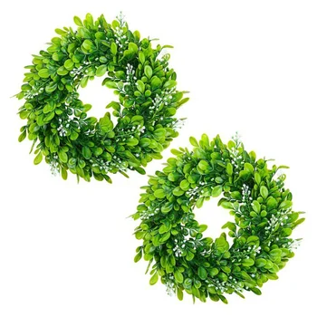 30 CM Umjetna Vijenac od Šimšir Umjetni zeleni listovi Mali Vijenac od zelenila Glavni Rotirajući wall Dekor za svadbene zurke Novi Stil