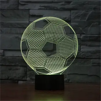 3D Iluzija Nogomet USB LED Žarulje Luce Nogomet zaslon Osjetljiv na Stolni noćno svjetlo Kućni DJ Bar Dekor Dječje Dječja Soba Rasvjeta Svjetiljka Poklon
