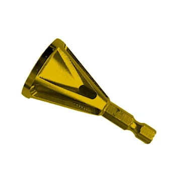 Alat za skidanje srha s vanjske žlijeb s titan premazom Bit 1/4 Inča s trokutastim /шестигранным koljenica Za skidanje srha, koji se koristi za električne bušilice