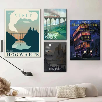 Anime Film Dvorac Hogwarts Plakata I Grafika H-Potter Platnu Slikarstvo Apstraktne Slike Za Dječju Sobu Uređenje Doma Zid Umjetnost