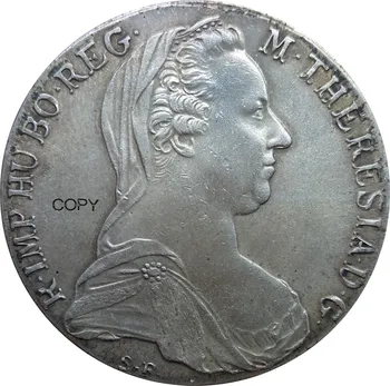 Austrija Habsburg 1780 SF 1 Thaler Marija Терезия Prekriven mesinga Srebrna kopiju novčić Visoke kvalitete