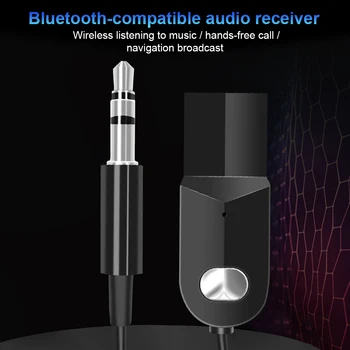 Auto-AUX Bluetooth Dongle 3,5 mm Priključak Za USB Kabel Adapter 5,0 Auto MP3 Bluetooth Prijemnik za Bežične Tipkovnice FM Radio Zvučnik