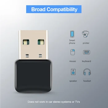 Bežični USB Bluetooth-kompatibilni Adapter 5.0 Ključ Glazbeni Prijamnik Adapter Odašiljač Za Stolno Računalo WIN 7/8/10 V5.0