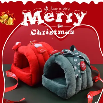 Božićni Santa Mekani Krevet za zamorac Zec, Hrčak vreća za Spavanje Mali kucni ljubimci dozvoljeni Пещерное gnijezdo Jastuk za krevet Tople papuče Kuća za kućne ljubimce