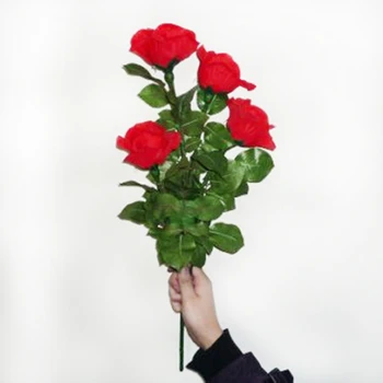 Daljinski upravljač svjetlosni ružom (4 cvijeta) - Čarobni trik,cvjetni magija,magija izbliza,scena,magija za zaljubljene,romantična