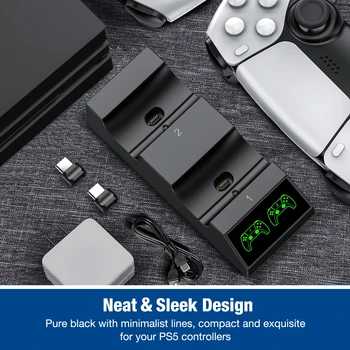 Double Brzi Punjač Za Bežični Kontroler PS5 USB Type-C Stalak Stalak priključne stanice za Sony Playstation 5 Pribor za gamepad