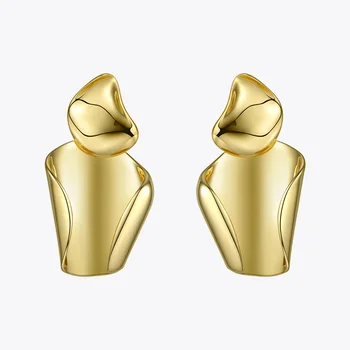 ENFASHION Nepravilnog Naušnice-kapi za žene 2021 Modni nakit Zlatne boje Brincos Feminino Berba viseće naušnice Večernje E1095