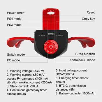Ipega PG-P4013 Bluetooth Produžni Ključ Gamepad za Playstation 4 Proširena natrag navigacijske tipke PS4/PS3 SA Adapterom Turbo Key