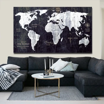 Klasicni HD Karta svijeta Apstraktna Umjetnost Zidno Slikarstvo Tisak plakata Dnevni boravak Hodnik Spavaća soba Pribor za uređenje doma Bez okvira
