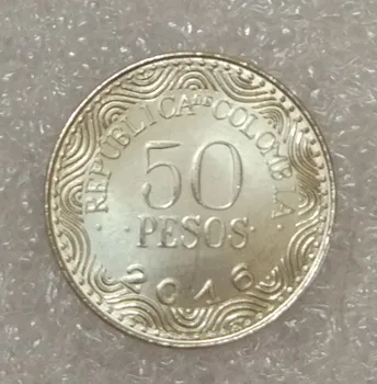 Kolumbijski kovanice od 50 pesosa Amerika Izvorni Stari Rijetke Kovanice Spomen-izdanje Pravi