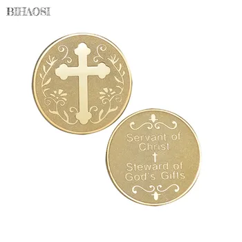 Križ zlatnik sluga Krista novčić vjere Krist Božji dar prigodni novčić zbirka Isusa ikonu novac za donošenje odluka