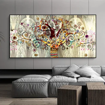 Moderna Drvo Života Gustava Klimta Slikarstvo Na Platnu Krajobrazne Plakata I Grafika Zidni Umjetnička Slika Za Uređenje Dnevnog Boravka