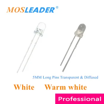 Mosleader 1000 kom. 5 mm led Bijela Topla bijela Prozirna i multipla misty F5 Duge igle Kineski svjetlo