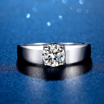 Muški Муассанитовое prsten od 925 sterling srebra 1 Karat, Svadbene Dekoracije Za Angažmani su Vrlo Dobre Kvalitete