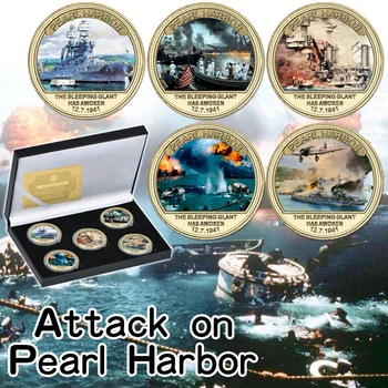 Napad Drugog svjetskog rata na Pearl Harbor Zlatne Prigodni kovani novac Set kovanica Vojnog poziva AMERIČKE Vojne Suvenir darove za veterane