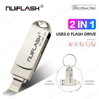 Originalni Flash drive Nuiflash, 128 GB i 256 GB iXpand Go USB 3.0 flash drive-pogon Metalne OTG s Dvostrukim Utorom U-disk za iPhone/iPad/PC