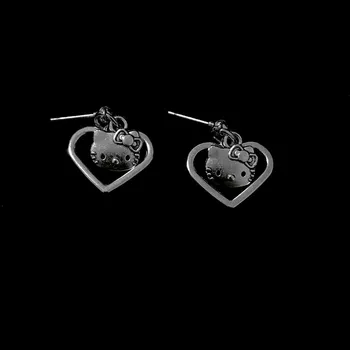 Osnovne Gotički Metalne Igle, Naušnice-leptir za žene Modni Neobične Naušnice, prstenje Nakit i Starinski Križ Srce veliko