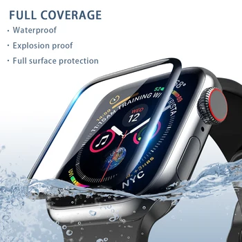 Pogodan za zaštitne folije za ekran Apple watch, 38 mm 40 mm 42 mm 44 mm 3D kaljeni film od stakloplastike odnosi na serije iwatch 7654321