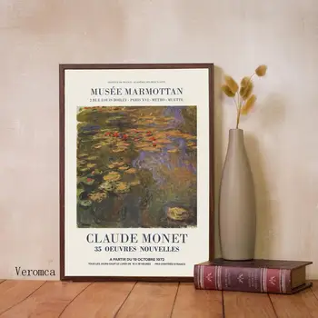 Poznati Claude Monet Vodeni Ljiljan Poster Francuskog Art Print Na platnu Apstraktno Slikarstvo uljem Zidni Umjetnička slika Dnevni boravak Kućni Dekor
