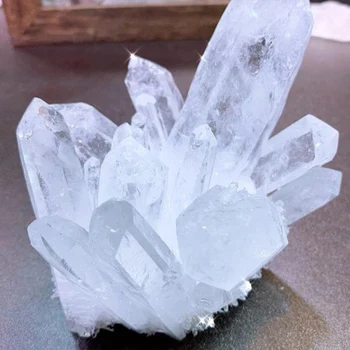 Prirodni Prekrasne Bijele Crystal Klaster Prozirni Kvarc Neobrađeni Rude Ljekovita Kristali Spot Uzorak Minerala Home Dekor Obrt Ukras