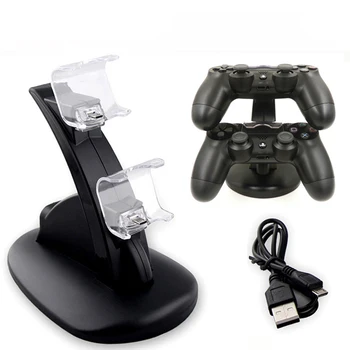 PS4 kontroler Punjač priključne stanice LED Dual USB ps 4 Postolje Za Punjenje Punjač Za Sony Playstation 4 PS4 / PS4 Pro Tanak Kontroler