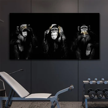 RELIABLI UMJETNOST Velika Velika Platna Plakat Slikarstvo na platnu Životinje Zid Umjetnost Smiješno Majmun Plakat i print za Dnevni boravak Kućni Dekor