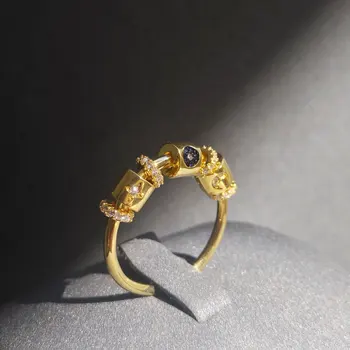 S925 srebra nova sezona za rotirajuće zvijezde i mjeseca prsten ženska moda francuski svjetlo luksuzni богемные klasični nakit