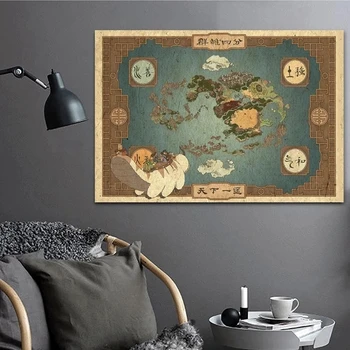 Slika na platnu Kućni Zid Umjetnost DecorAvatar Zadnja Karta Mag Uređaj Ispisuje Avatar Legenda o Aang Plakat Appa Od Avatar Art