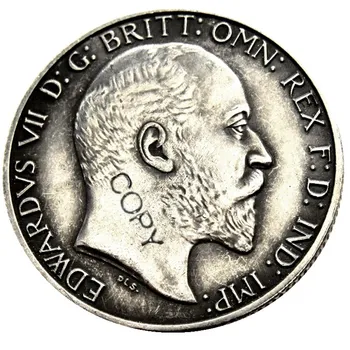 Velika britanija 1902 1903 1905 Kralj Edvard VII Silver Florin Посеребренная primjerak kovanice
