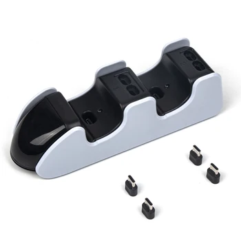 Za Bežični Kontroler PS5 Punjač za priključne stanice S Dva Utora Bijela Igra Pen Stalak za punjenje Baza i Punjač za Gamepad kontrolera PlayStation5