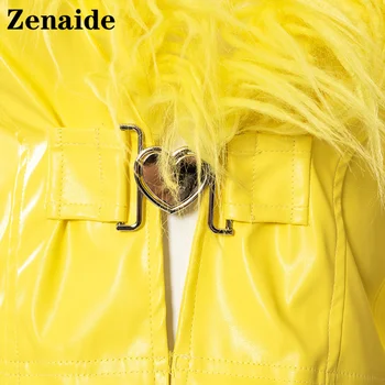 Zenaide Skraćeni jakna od umjetnog krzna Kaput Modne umjetna koža Vintage Punk dugi rukav Y2K Svakodnevni jesensko-zimska jakna Za žene 2021