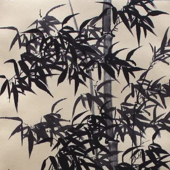 Značajke kineske vjetra, ručno crtanje, bambusa dnevni boravak, oslikana na svilu,