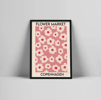Копенгагенский cvjetnom trgu Plakat Dekor u Skandinavskom stilu Pink Plakat Apstraktna Umjetnost Cvijet Platnu Slikarstvo Plakat Home Dekor Art poklon